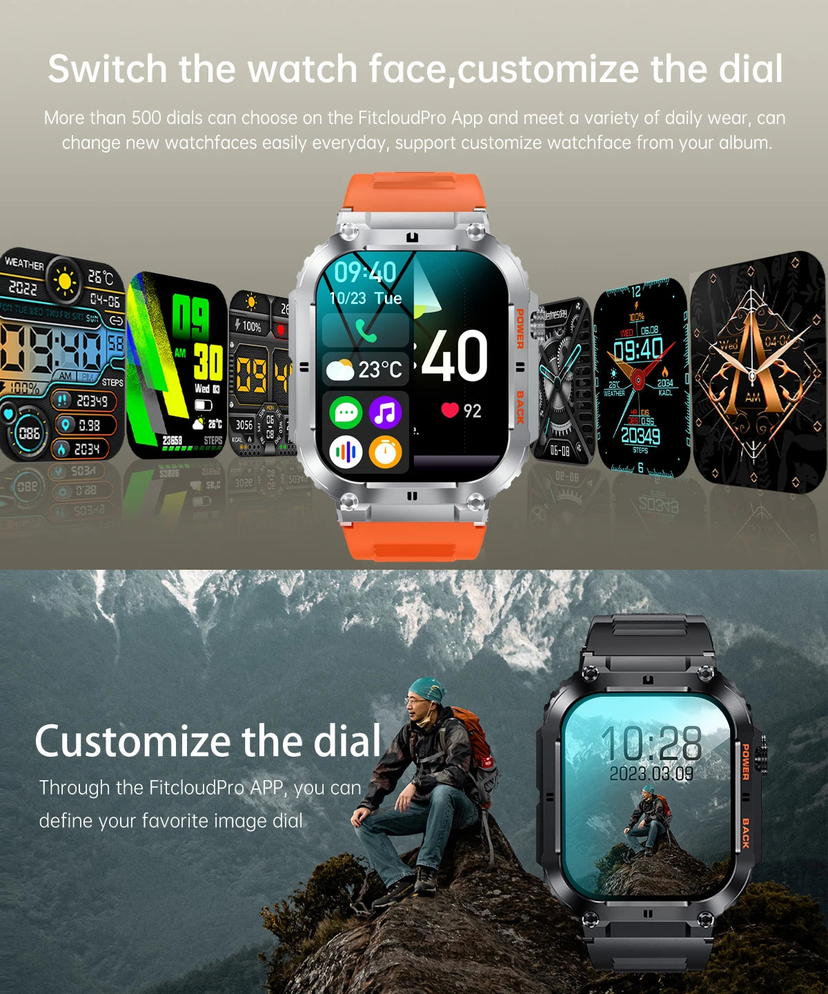 2024 Smart Watch Men's New Bluetooth Call 1.96-inch IPS Square Screen Full View Full Day Heart Rate Detection Sports Smart Watch