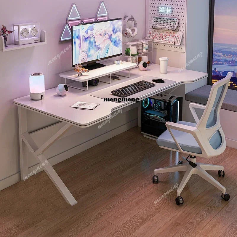 Wooden L-Shape Computer Desk With Study Space — Black | KIMLUD