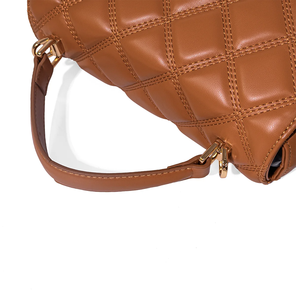 Quilted Square Bag - Top Handle Crossbody - Square Silhouette | KIMLUD