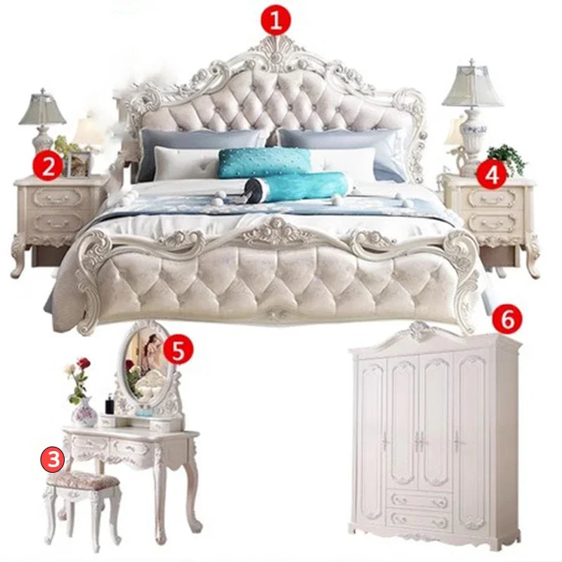 Princess Modern Designer Bedroom Set Double High End Bedding Luxury Bedroom Set Girl Design Letti E Mobili Nordic Furniture