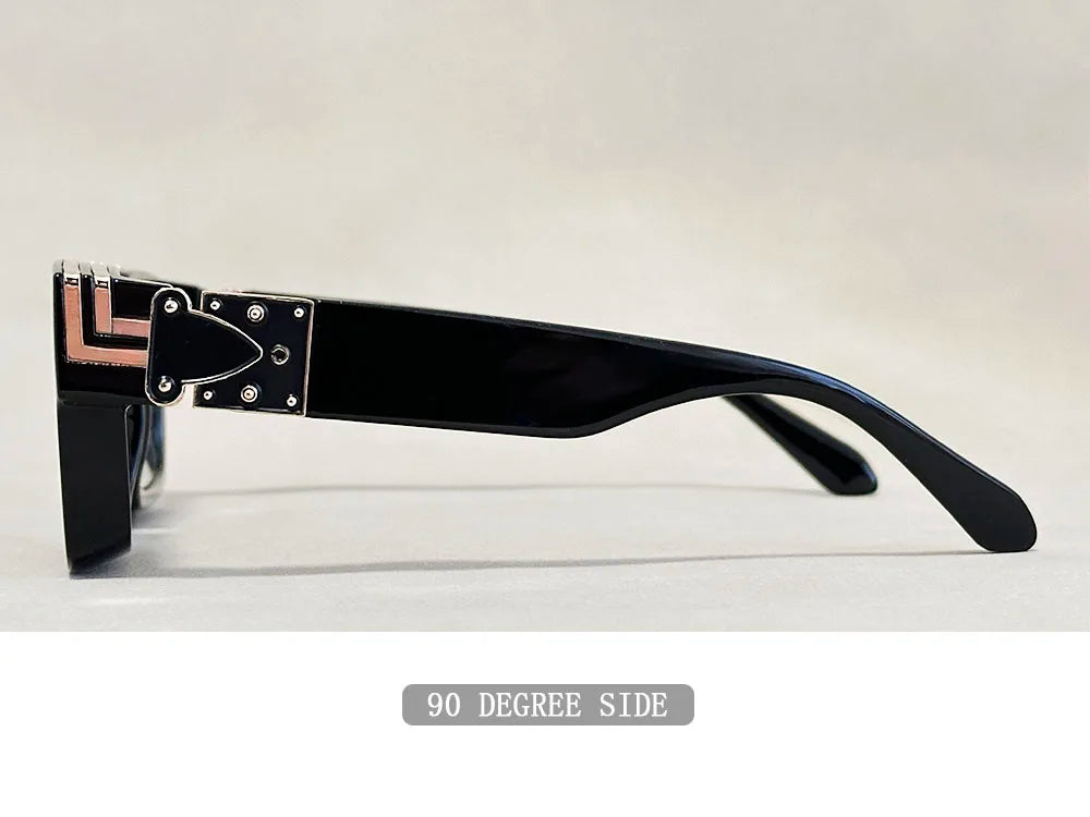 Resin Square Sunglasses Vintage Millionaire Style — Silver | KIMLUD
