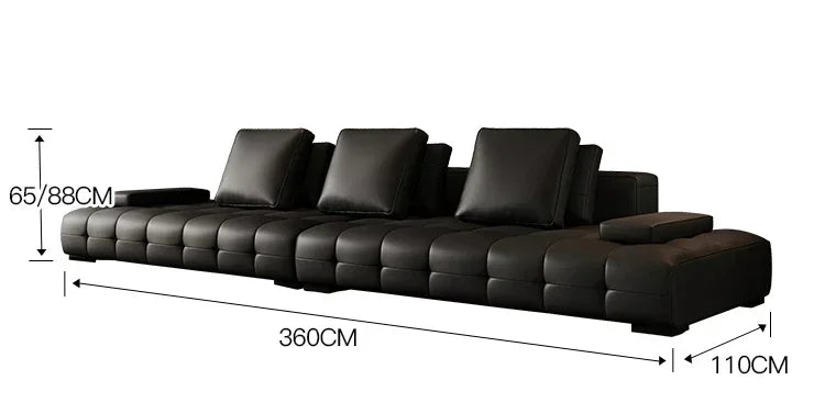 European Longer Sofa Luxury Leather Desig Lounge Living Room Sofa Modern Recliner Puffs Muebles Para El Hogar Couch Furniture