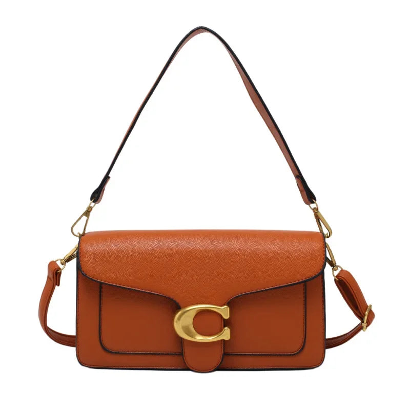 PU Leather Caviar-Grain Square Bag Crossbody — Black | KIMLUD