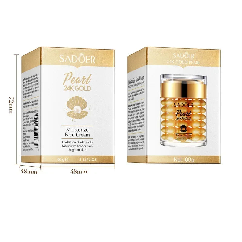 24K Gold Pearl Collagen Face Cream Radiance — Gold | KIMLUD