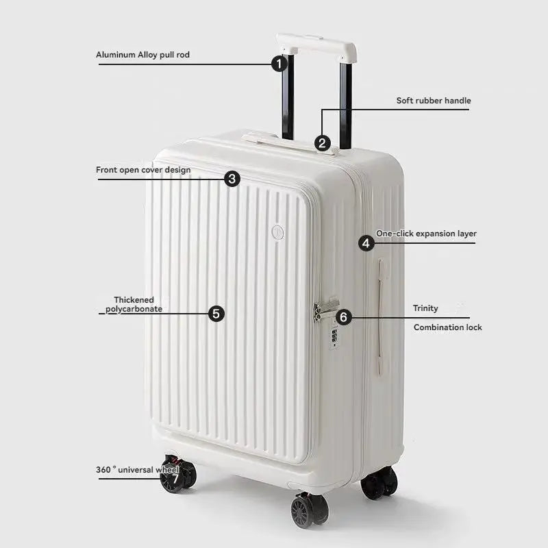 19 minutes ago, the expandable zipper box with an open lid is 20 inches. It is a male suitcase and a travel suitcase for female