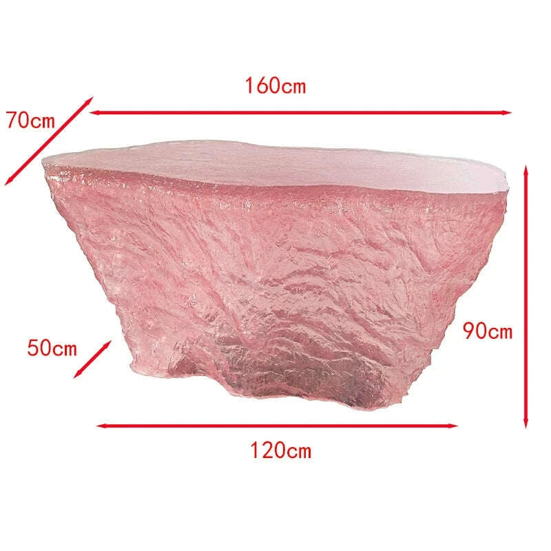 KIMLUD, Premium Light Luxury Transparent Resin Hotel Front Desk Restaurant Villa Kitchen Partition Luminous Crystal Glacier Island Table, KIMLUD Womens Clothes