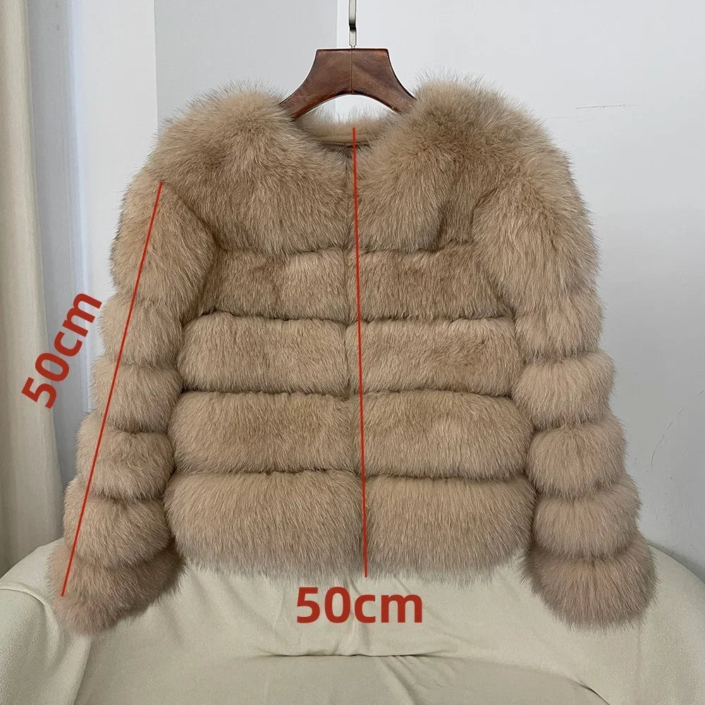 Winter Jacket Women Natural Real Coat Fox Fur Raccoon Outerwear O-neck Thick Warm Luxury Female Plus Size Streetwear