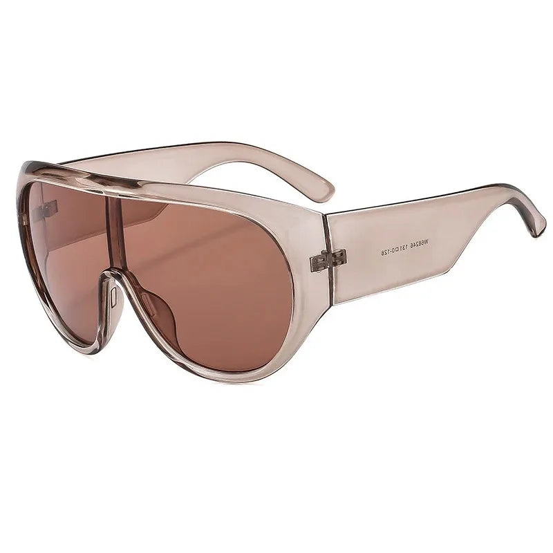 Plastic Retro Big Frame Sunglasses — Tea Color | KIMLUD