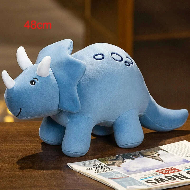 KIMLUD, Cartoon Colorful Dinosaur Plush Toy Cute Stuffed Animals Triceratops Plushies Kawaii Soft Kids Toys for Boys Girls Home Decor, KIMLUD Womens Clothes