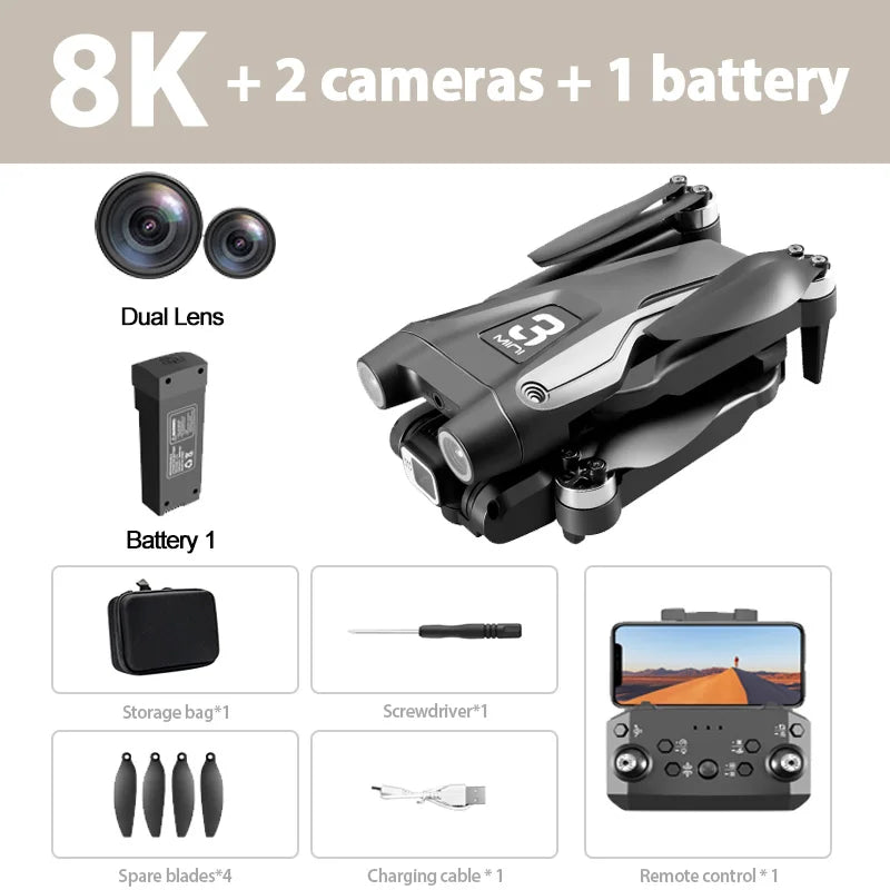 Xiaomi Z908 Pro /MAX 4K Drone Professional 8K GPS Dron Optical Flow Localization 3sided Obstacle Avoidance Quadcopter RC Toys