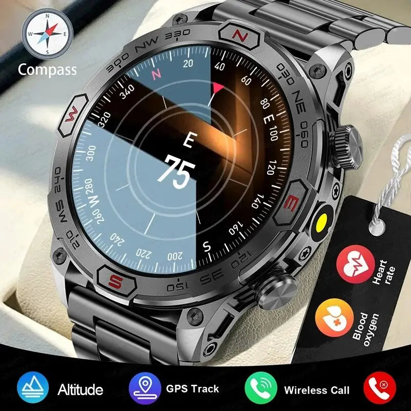 For Huawei Xiaomi Outdoor Sport GPS Smart Watch Men 1.43'' 466*466 HD AMOLED Screen IP68 Waterproof Bluetooth Call Smart Watches