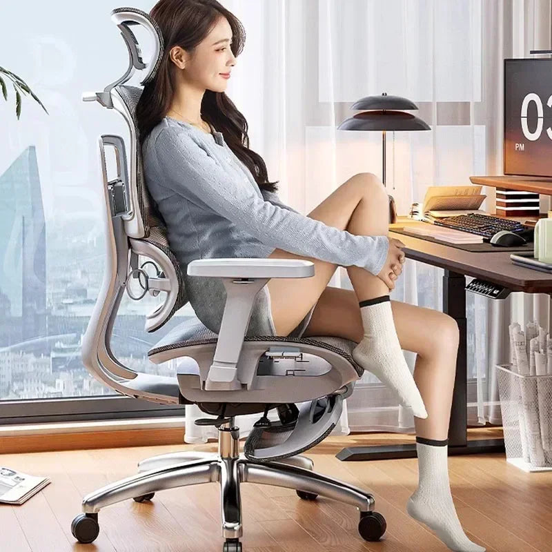 Ergonomic Mesh Office Chair With Wheels — Gray | KIMLUD