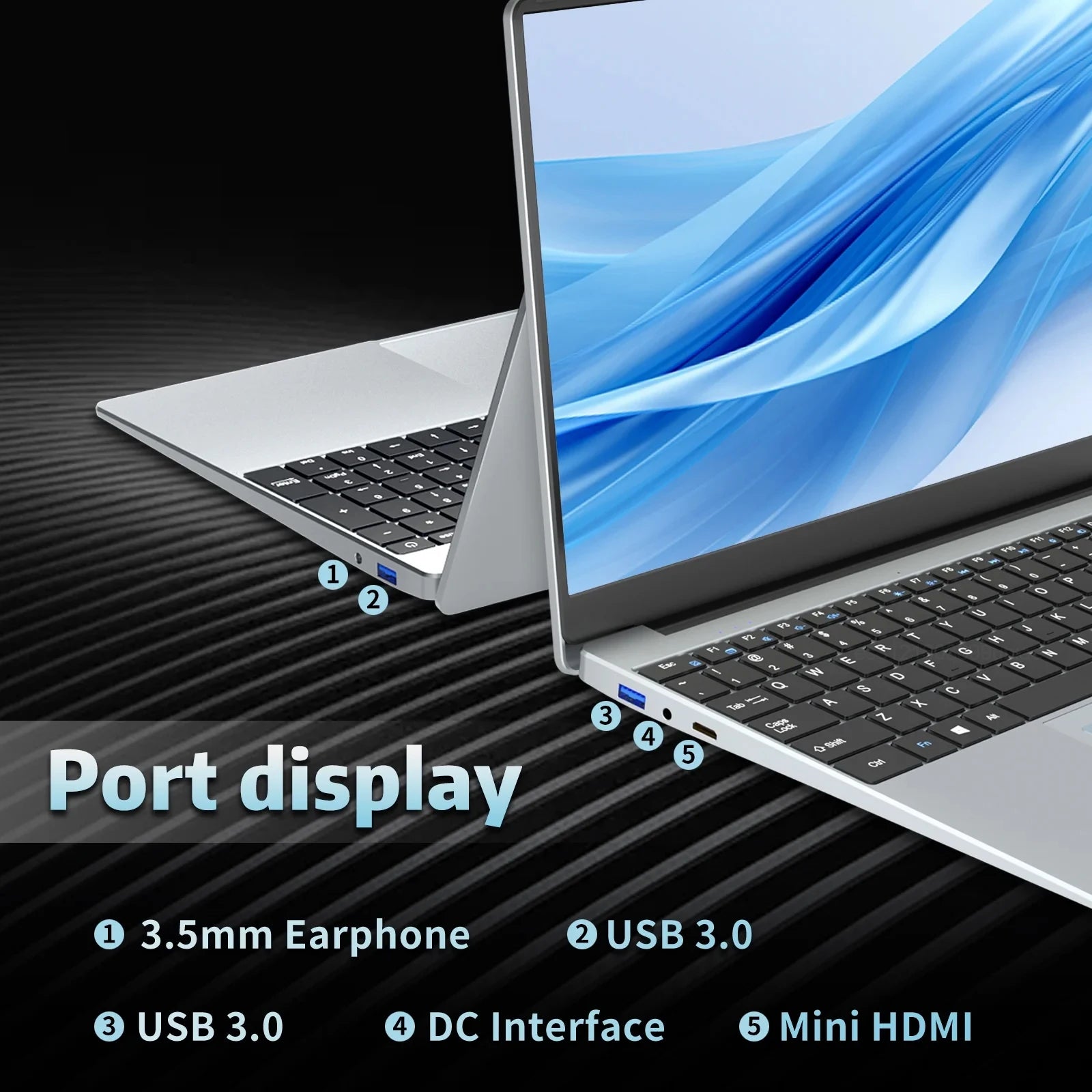 Aluminum Portable Laptop 15.6 Inch Intel N95 — Silver | KIMLUD