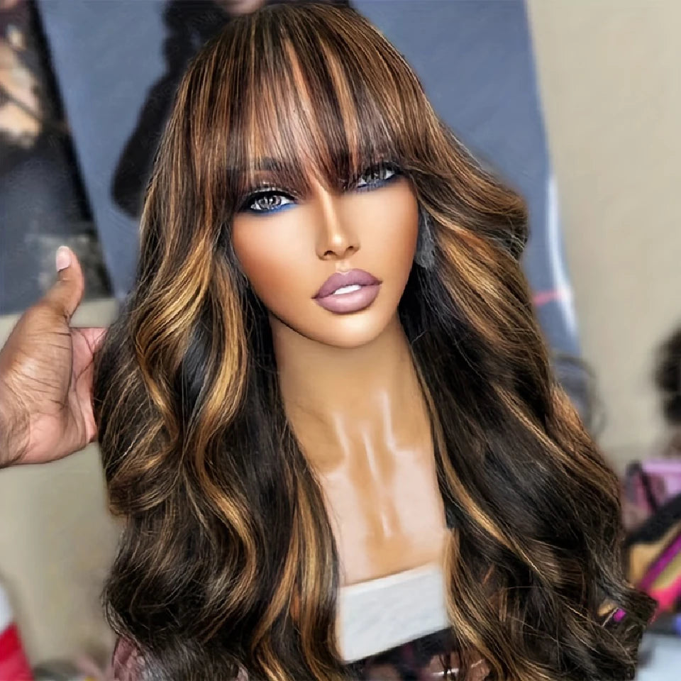 Body Wave Wig – Highlighted – Brazilian 100% Human Hair – Honey Blonde | KIMLUD