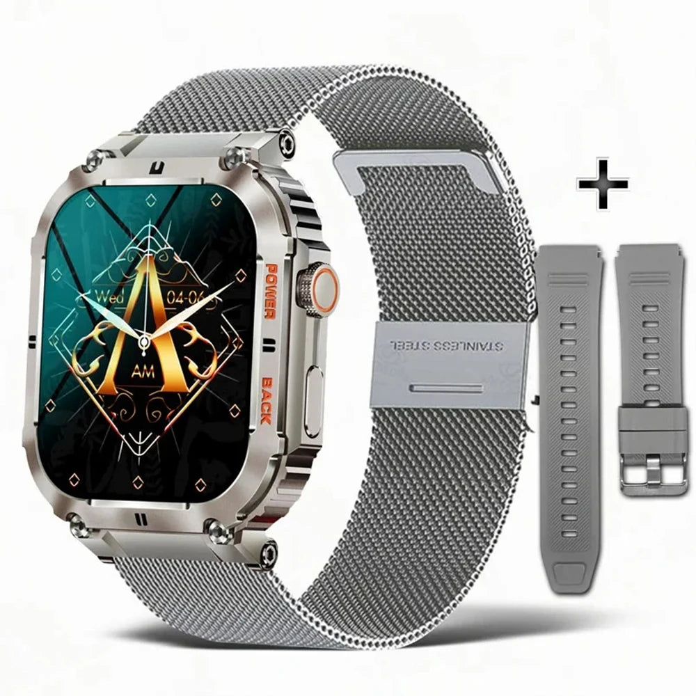 2024 Smart Watch Men's New Bluetooth Call 1.96-inch IPS Square Screen Full View Full Day Heart Rate Detection Sports Smart Watch
