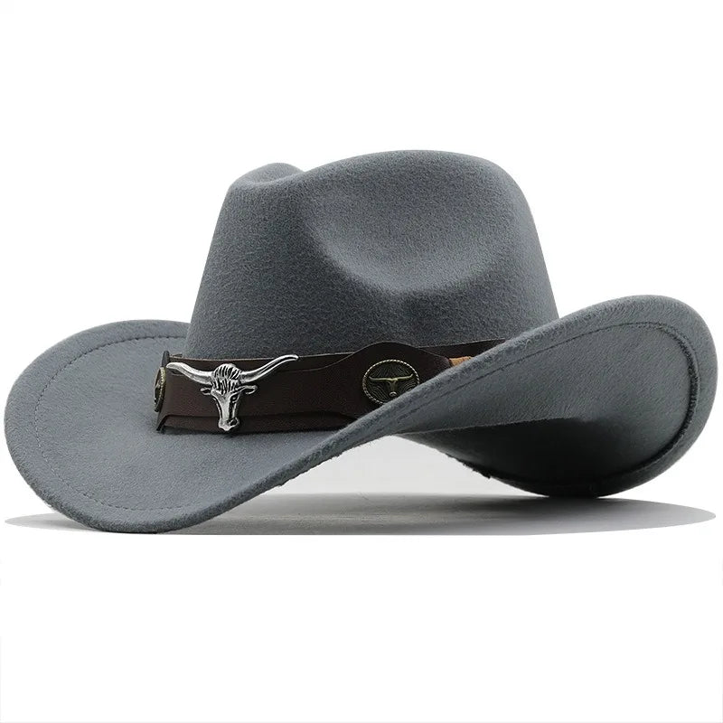 Felt Cowboy Hat Rolled-Up Buckle-Belt Turquoise-Band Bling-Star — Chocolate Brown | KIMLUD