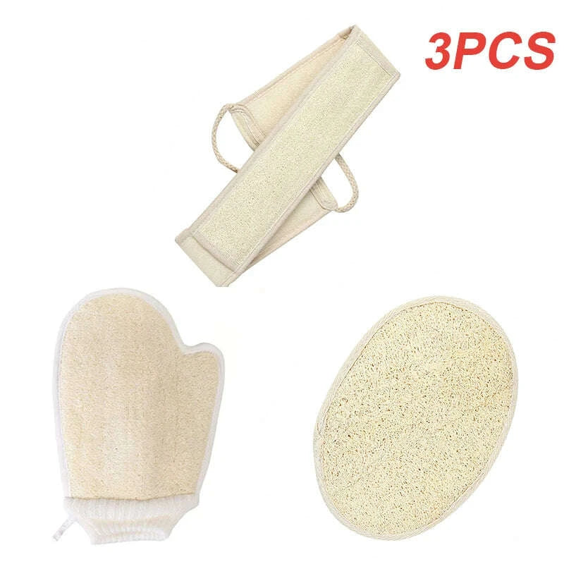Bath Sponge Natural Exfoliating Loofah Sponge Scrubber  Body Backwash Belt Back Exfoliator Strap Bath Accessories