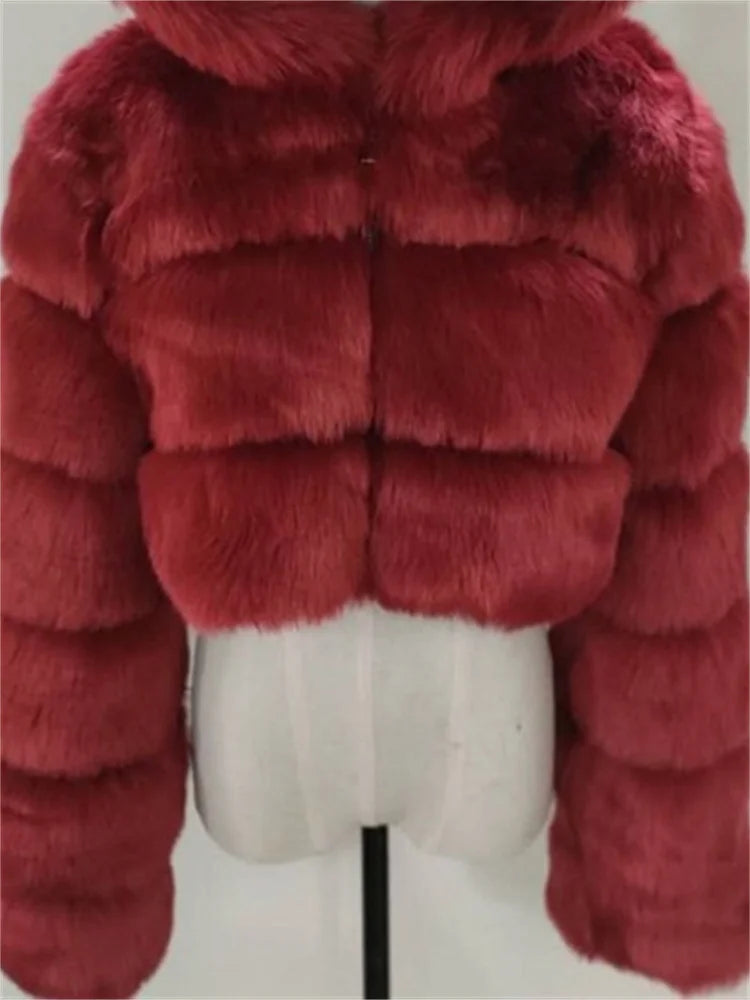 WESAYNB Winter Clothes 2022 Fashion Faux Fur Coats Women Long Sleeve Warm Tops Quilted Faux Fur Jackets For Women Wholesale
