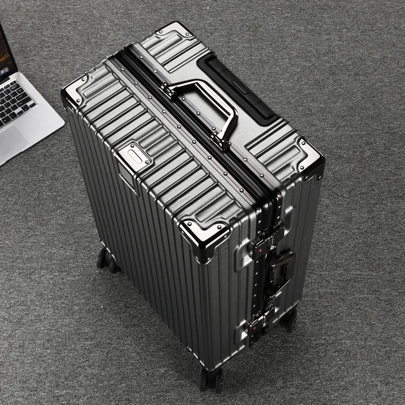 Travel Suitcase Aluminum Frame 20 Inch Carrier Suitcase 0n Wheels Durable Password Suitcase 26/28/30  Large Capacity Luggage