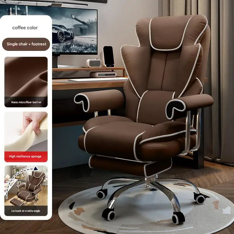 Ergonomic Kneeling Office Chair Cortex Upholstery With Contoured Backrest And Five-Star Mobility — Cream Ivory | KIMLUD