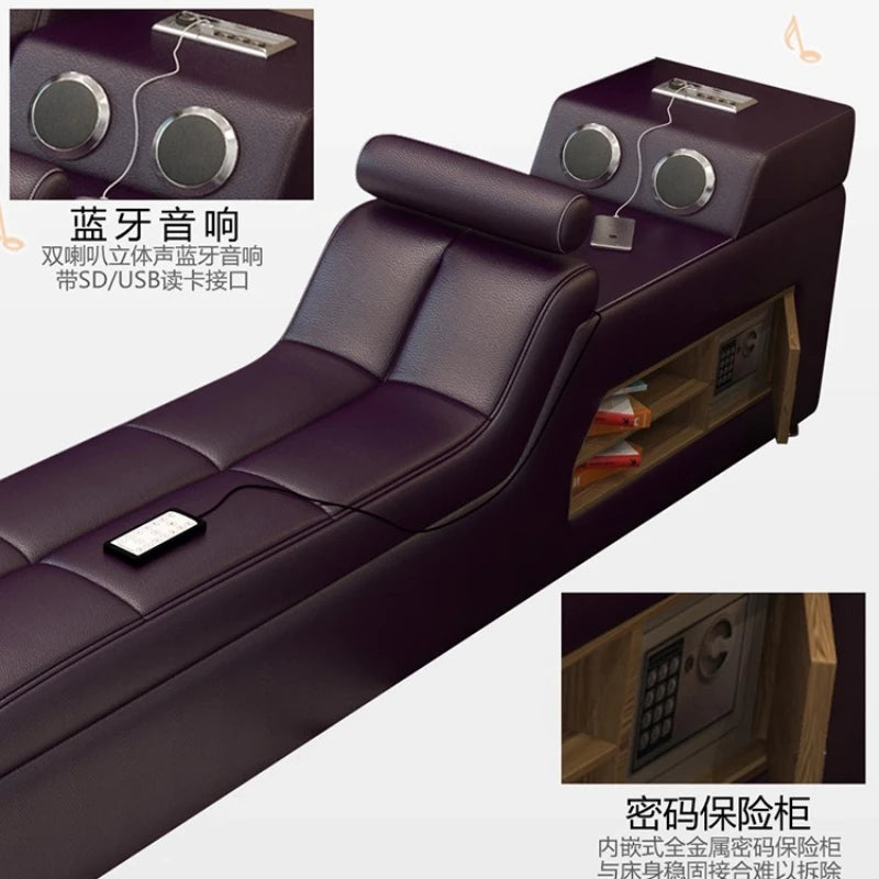 Massage chair double beds frame headboard frame twin luxury multifunctional beds king size storage modern bedroom furniture