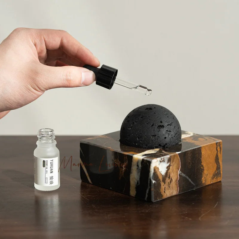 Marble Base Lava Rock Diffuser — Emerald Green | KIMLUD