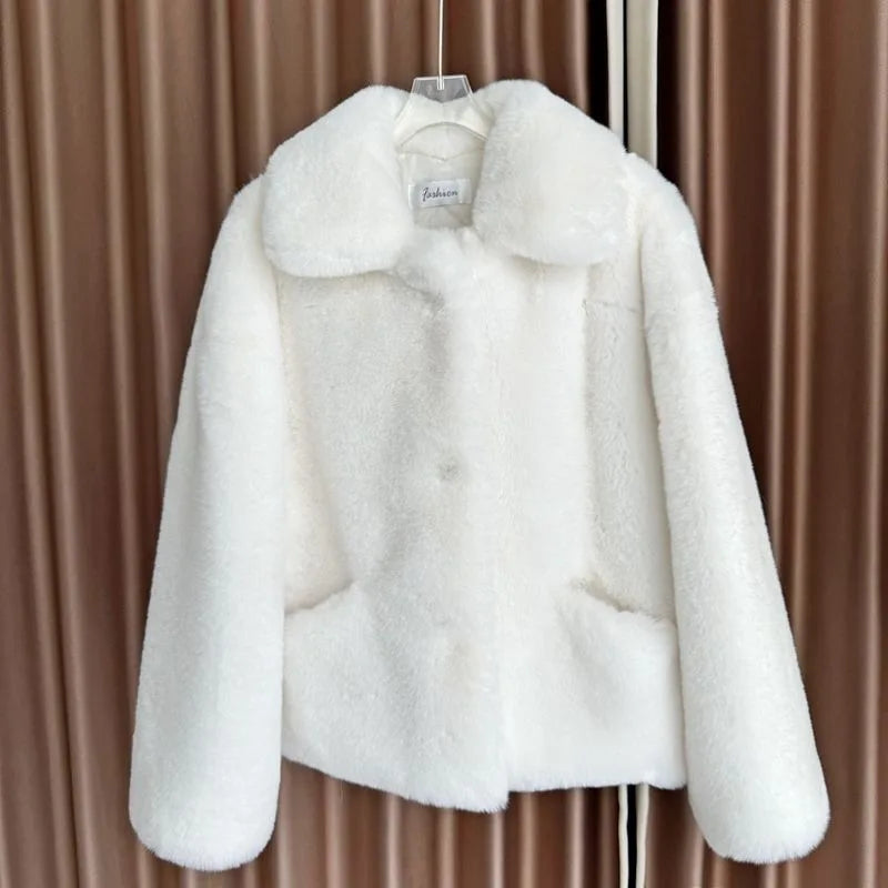 Women's Coat – Long Loose Silhouette – Cotton – Brown | KIMLUD