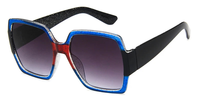 Plastic Oversized Square Sunglasses — Multicolor | KIMLUD