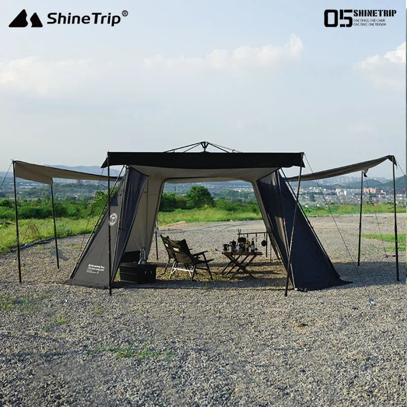 ShineTrip Auto Dome Canopy Series Silver Coated Canopy Oversized Quick Setup Sunproof Camping Auto Dome House Waterproof Tent