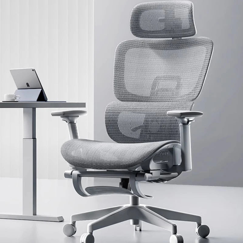 Mesh Chair High Density Cushioning — Soft Gray | KIMLUD