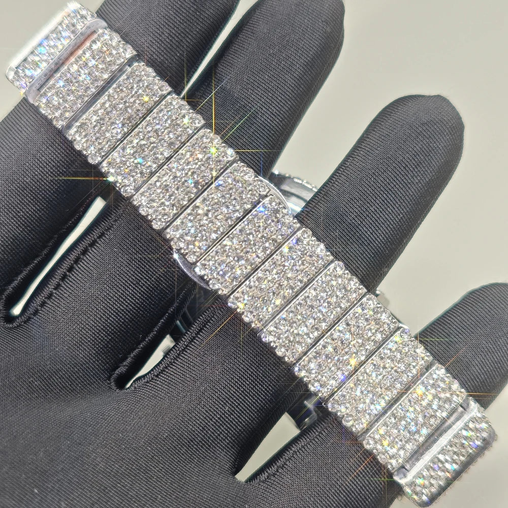 Hot New Luxury Watches For Men Full Diamond Iced Hip Hop Stylish Quartz Watch For Male Waterproof Calendar Men's Wristwatches