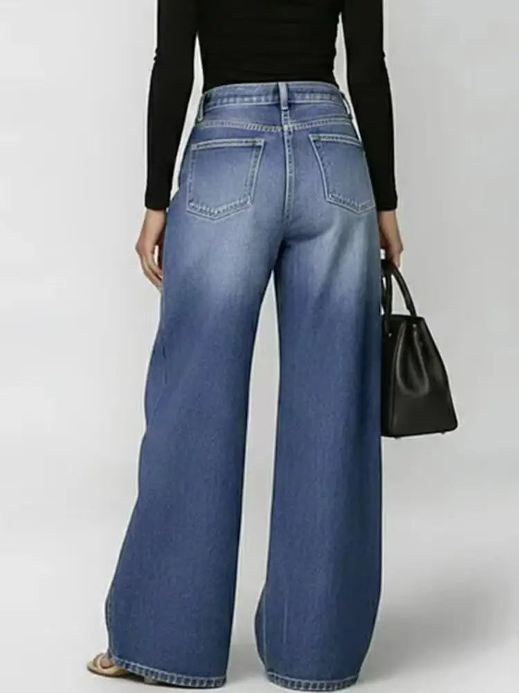 Elegant Fashion Patchwork Chic Trousers Women Spring Summer Hollow Out Wide Leg Pants 2026 Casual Lady High Waist Pants Femme