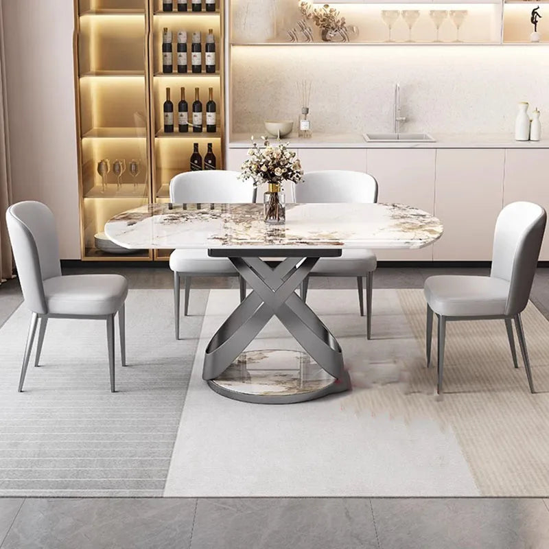 Nordic Extension Dining Table Oval Living Organiser Chair Dining Table Modern 6 Seater Muebles Para El Hogar Kitchen Furniture