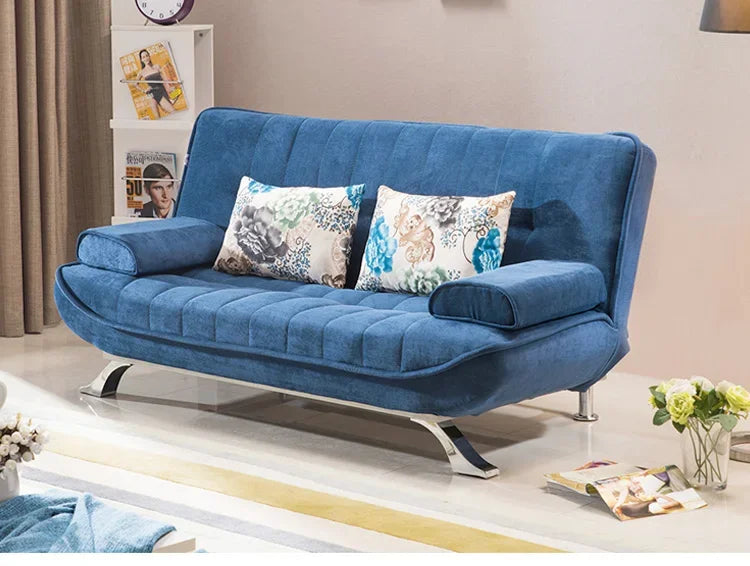 A Space Saving Living Room Furniture Foldable Fabric Sofa Bed with Storage