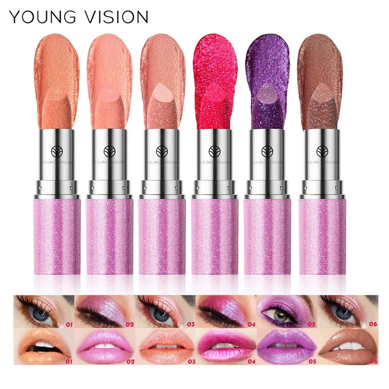 Metallic Glitter Lipstick Velvet-Glass Finish With Iridescent Glow And Long Lasting Comfort — Iridesce | KIMLUD