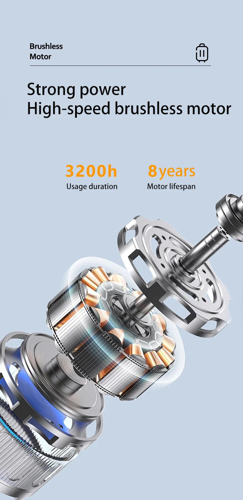 Polycarbonate Luggage Electric Scooter With Aluminum Frame And Quiet Glide — Silver | KIMLUD