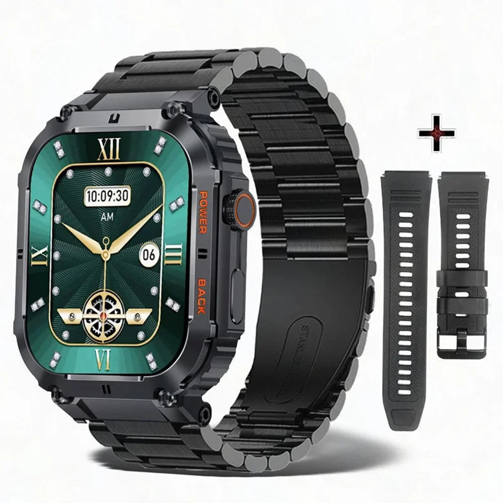 2024 Smart Watch Men's New Bluetooth Call 1.96-inch IPS Square Screen Full View Full Day Heart Rate Detection Sports Smart Watch