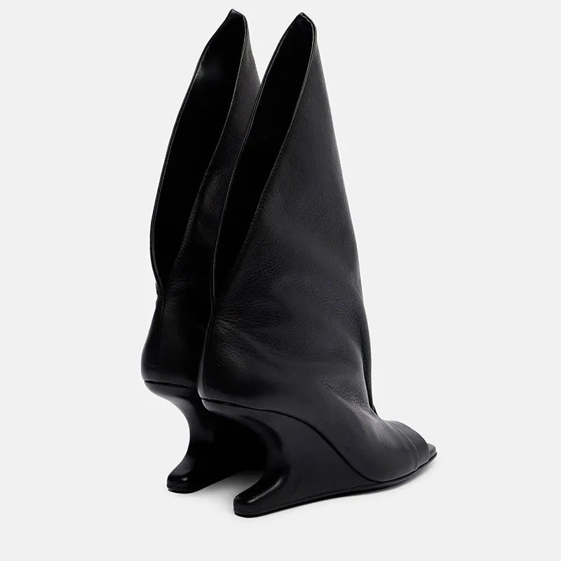 2026 European and American Women's Trendy, Niche, Personalized, Unique, Sloping, Sexy, Open Toed, Fishmouth, Sleeve Short Boots