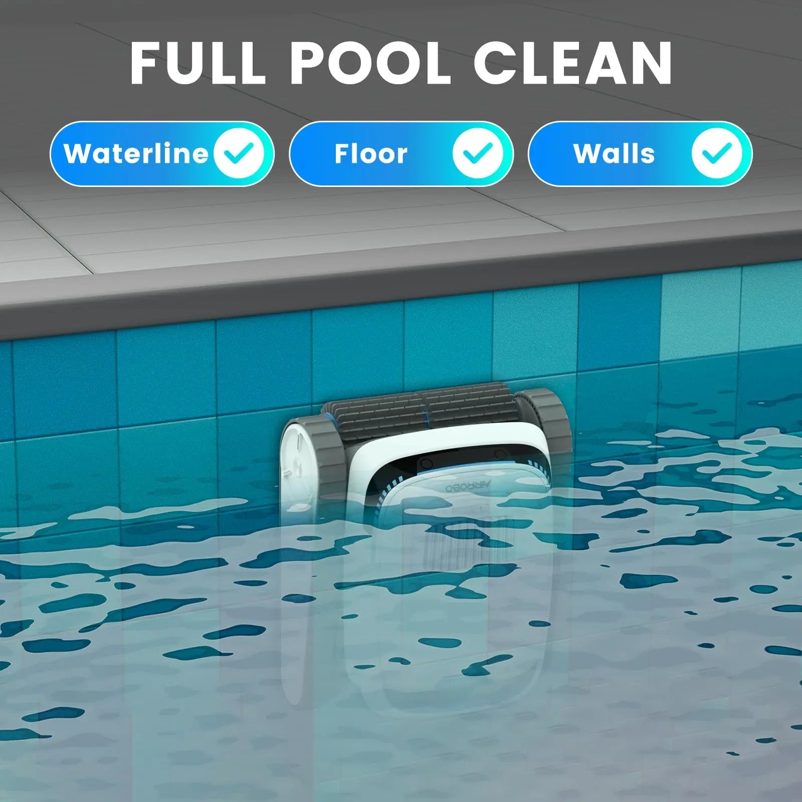 AIRROBO Pool Vacuum for Inground Pools, Smart Navigation Pool Cleaner Robot, Wall Climbing Pool Cleaner,120 Min Run Time