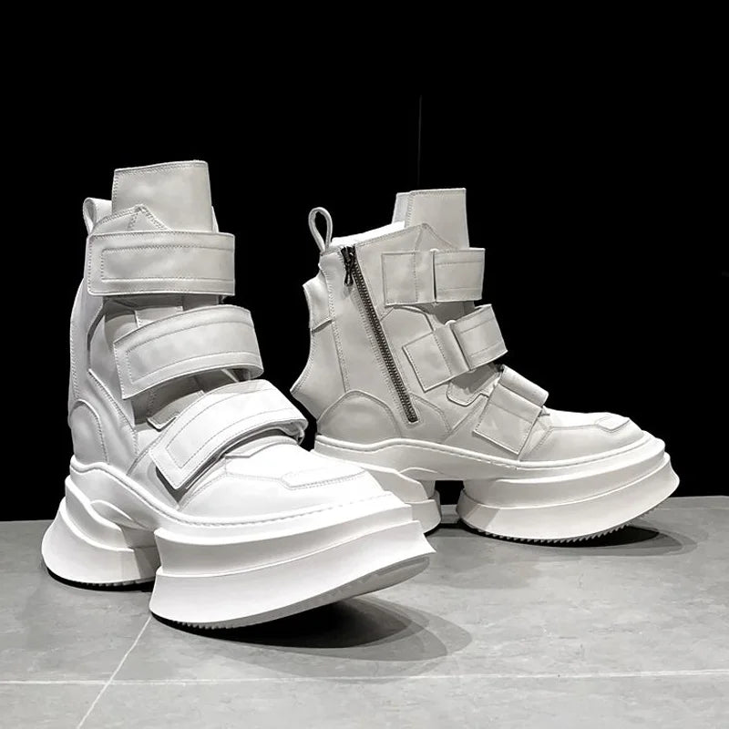 Men's Ankle Boots – High Top Street Style – Full Grain Leather | KIMLUD