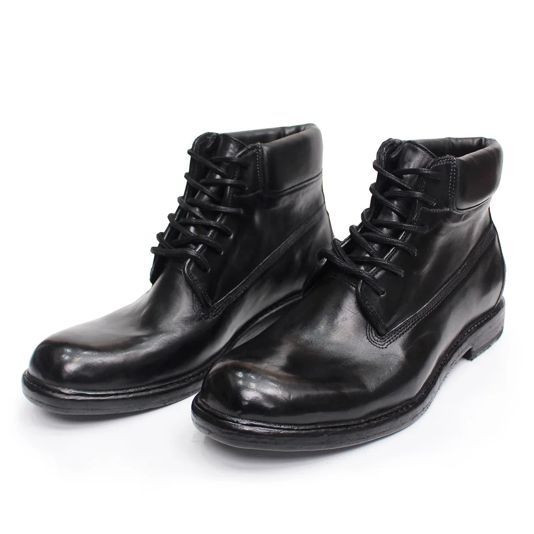 Men's British Style Ankle Boots Soft Handmade Genuine Leather Sole Windproof Comfortable Lace-up Winter Motorcycle Shoes