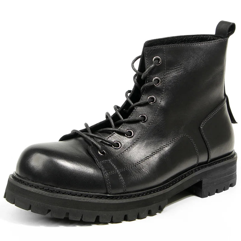 Goodyear-Welted Motorcycle Boots Rugged Heritage — Vintage Oil | KIMLUD