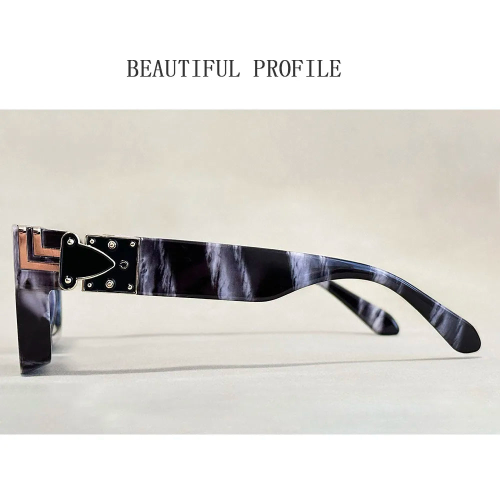 Resin Square Sunglasses Vintage Millionaire Style — Silver | KIMLUD