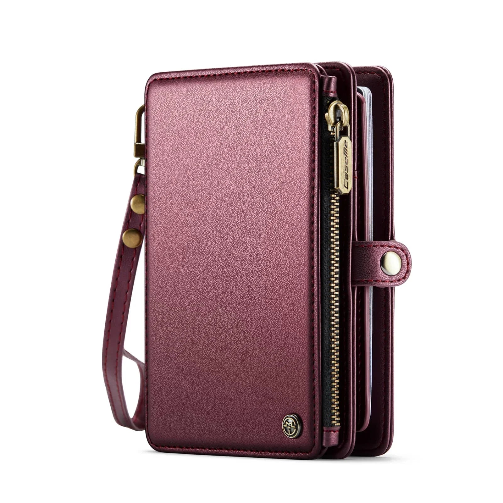 Passport Holder for Travel, Passport Case Wallet With Strap Wristlet and Zipper Wallet for Men Women Gold