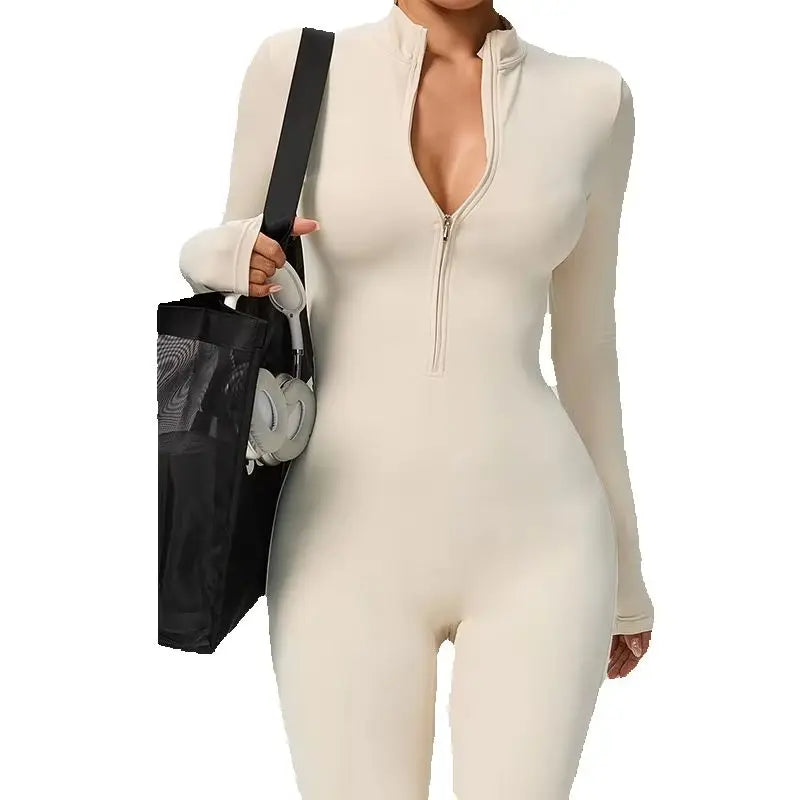 One Piece Jumpsuit - Quick Dry - Nylon Elastane - Solid | KIMLUD