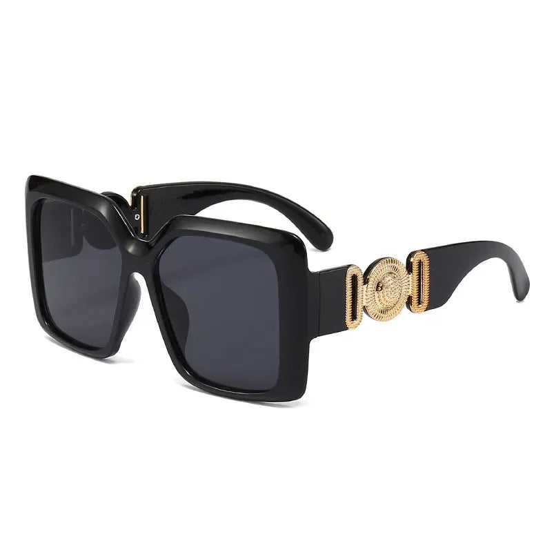 Big Square Frame Sunglasses For Men Women Brand Design Luxury Vintage Fashion Male Ladies Driving Black Sun Glasses Eyewear 2024