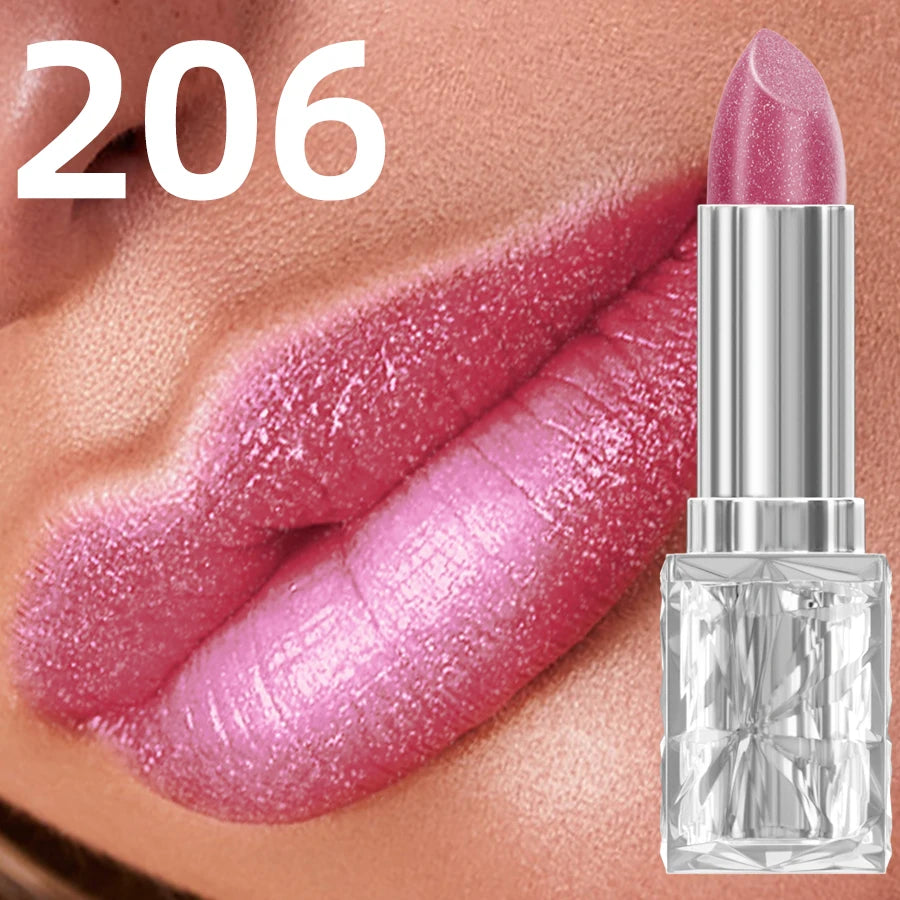 Metallic Lipstick Set Hydrating, Highly Pigmented Shine — Soft Pink Lilac | KIMLUD