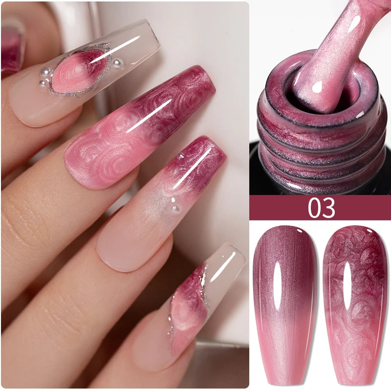 Reflective Glitter Gel Nail Polish Multidimensional Holographic Sparkle, UV-Curable Finish — Pink Lilac | KIMLUD