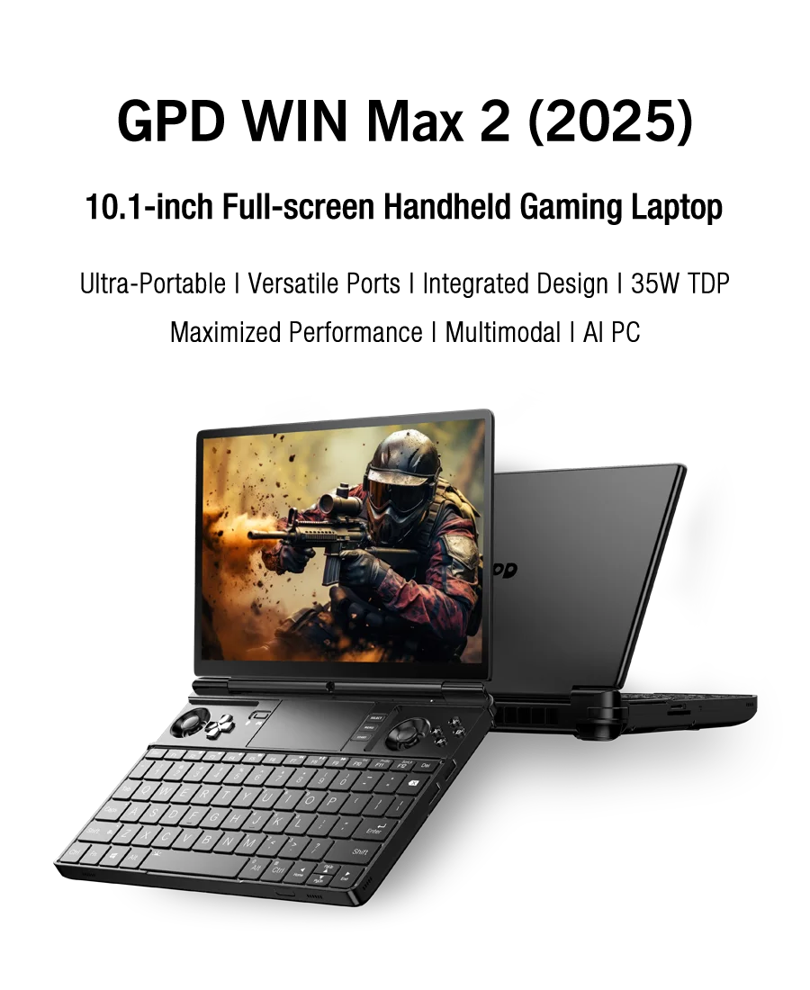 Aluminum Gaming Laptop GPD Win Max 2 — Black | KIMLUD