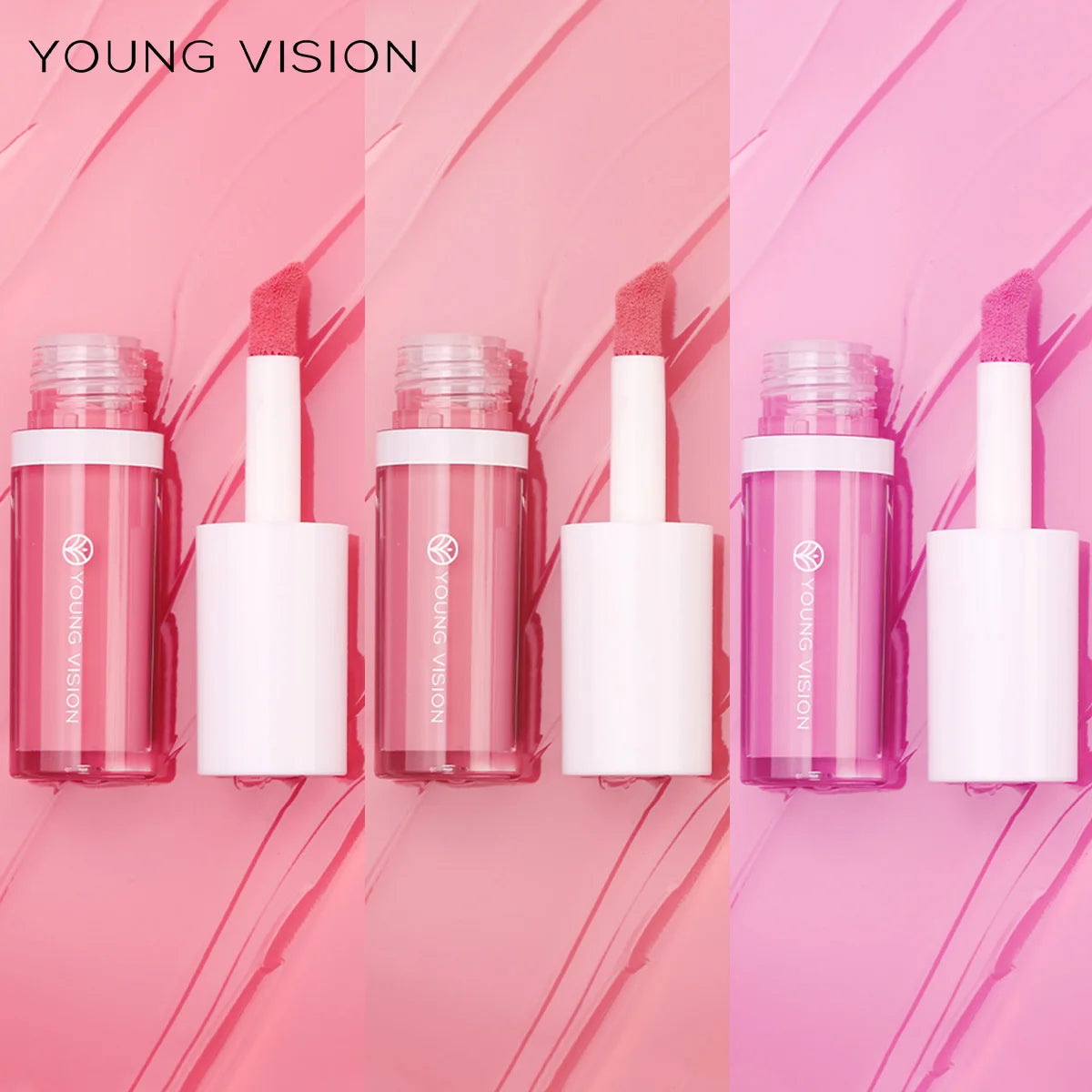 YOUNG VISION 3 Colors Lightweight Moisturizing Liquid Blush for Lips & Cheeks Highlighting & Color Showing Blush
